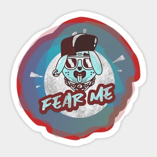 Fear Me (rabbit in glasses and pierced ear) Sticker